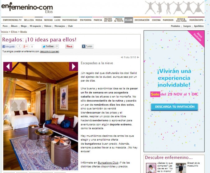 BungalowsClub en www.enfemenino,com