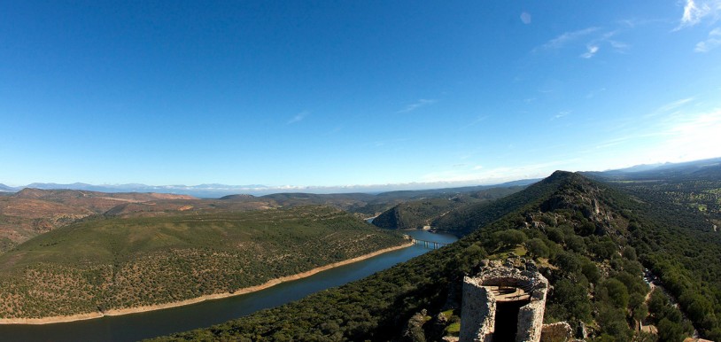 Vista aérea de Monfragüe. Imagen de Turismo de Extremadura