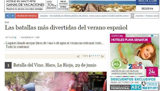 El Diario ABC, en su versión online, habla de las batallas más divertidas del verano para disfrutar desde un bungalow