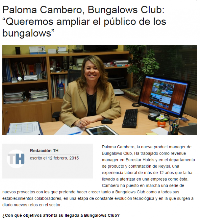 Paloma Cambero, en Tecnohotel News