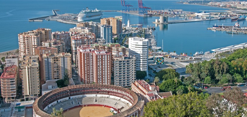 Vue de Málaga depuis les hauteurs.