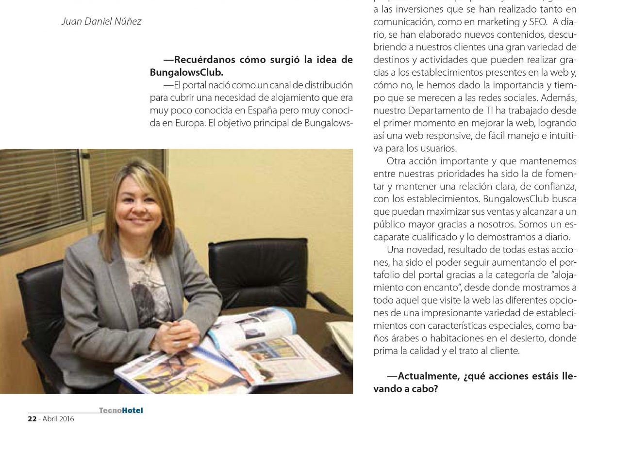 Entrevista a Paloma Cambero en Tecnohotel