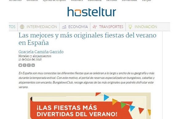 Hosteltur -  Fiestas más divertidas del verano según BungalowsClub
