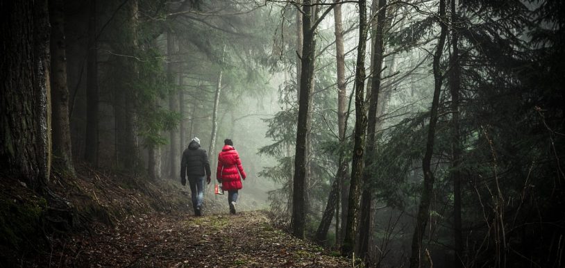 Pareja campo naturaleza romántico